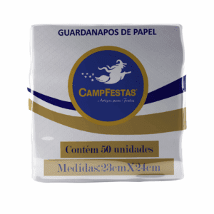 Guardanapos Branco Crepado Folha Dupla - 50 Folhas