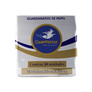 Guardanapos Branco Crepado Folha Dupla - 50 Folhas