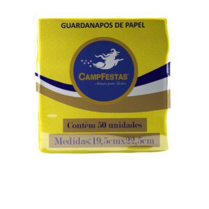 Guardanapos de Papel Crepado Amarelo - 50 folhas