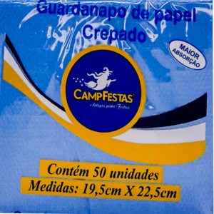 Guardanapos de Papel Crepado Azul Médio - 50 folhas