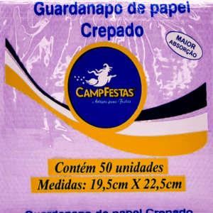 Guardanapos de Papel Crepado Lilás Candy - 50 folhas