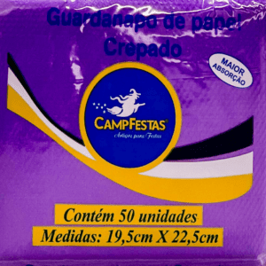 Guardanapos de Papel Crepado Roxo - 50 folhas