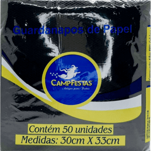 Guardanapos Crepado Preto - 50 folhas