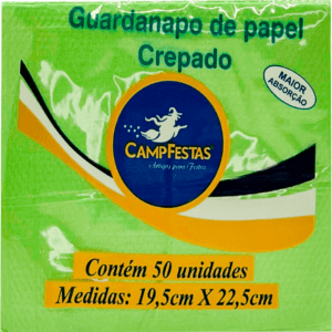 Guardanapos de Papel Crepado Verde Claro - 50 folhas