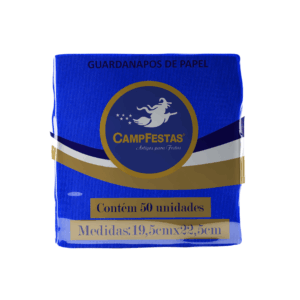 Guardanapos de Papel Crepado Xadrez Azul Escuro - 50 folhas